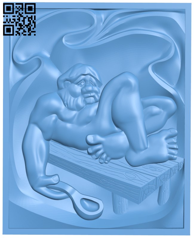 Man and spoon T0001774 download free stl files 3d model for CNC wood carving