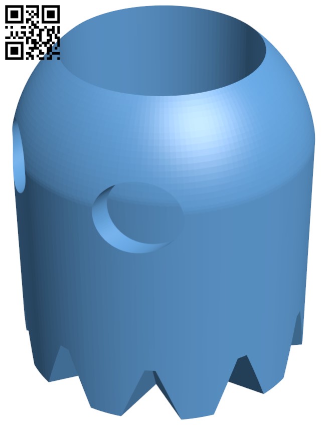 Pacman ghost pencil holder H009606 file stl free download 3D Model for CNC and 3d printer