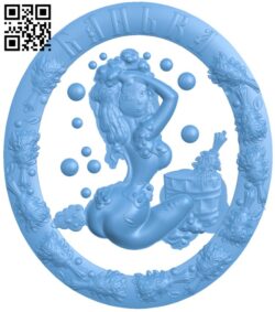 Painting of a girl taking a bath T0001775 download free stl files 3d model for CNC wood carving