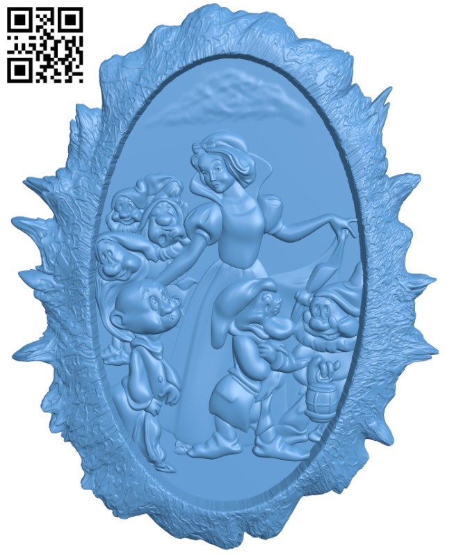 Picture of Snow White and the Seven Dwarfs T0001782 download free stl files 3d model for CNC wood carving