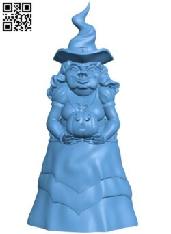 Pumpkin Witch H009617 file stl free download 3D Model for CNC and 3d printer