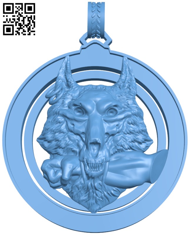 Werewolf necklace H009629 file stl free download 3D Model for CNC and 3d printer