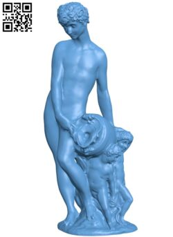 Young river god with three children H009496 file stl free download 3D Model for CNC and 3d printer
