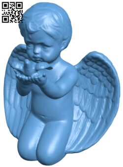 Angel with bird H009937 file stl free download 3D Model for CNC and 3d printer