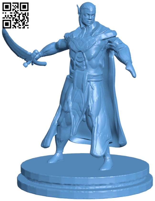 Blademaster Elf Male H009916 download free stl files 3d model for CNC wood carving