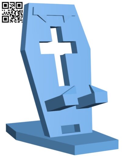 Coffin phone stand H009724 file stl free download 3D Model for CNC and 3d printer