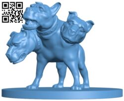 Dog with three heads H009783 file stl free download 3D Model for CNC and 3d printer