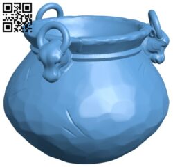 Empty Cauldron For Halloween H009727 file stl free download 3D Model for CNC and 3d printer