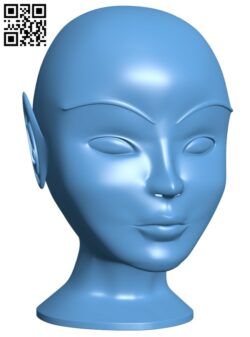 Female fairy head H009873 file stl free download 3D Model for CNC and 3d printer