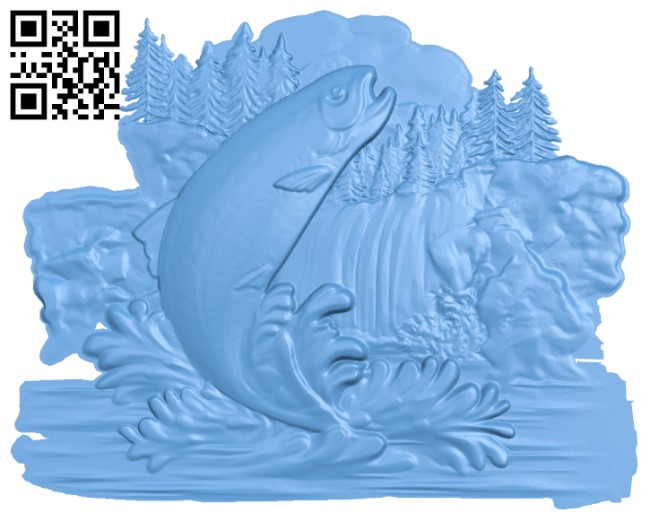 Fish painting T0002273 download free stl files 3d model for CNC wood carving