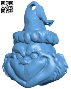 Grinch head christmas ornament H009988 file stl free download 3D Model for CNC and 3d printer