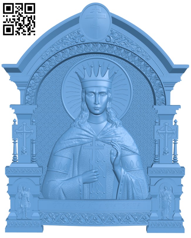 Icon Of St. Catherine The Great T0002311 download free stl files 3d model for CNC wood carving