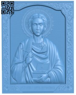 Icon Of The Healer Panteleimon T0002314 download free stl files 3d model for CNC wood carving