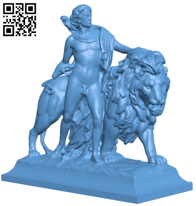 Lion at the Entrance of the Brussels Stock Exchange, Belgium H009947 file stl free download 3D Model for CNC and 3d printer