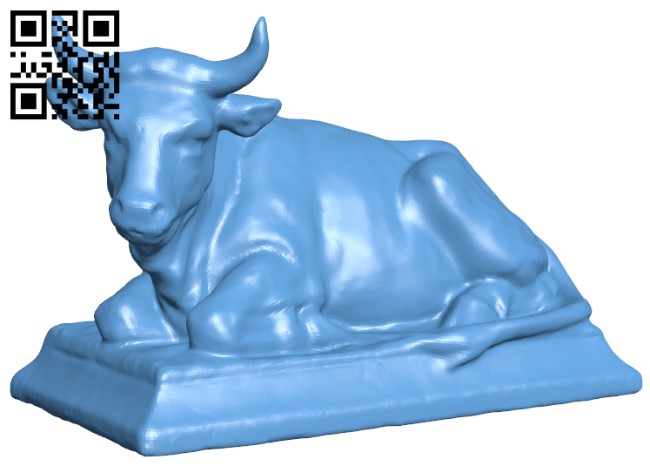 Lying ox with wreath of flowers H009950 file stl free download 3D Model for CNC and 3d printer