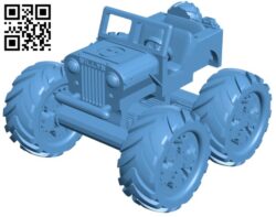 Mini Monster Willy With Rotating Wheels – Car H009735 file stl free download 3D Model for CNC and 3d printer