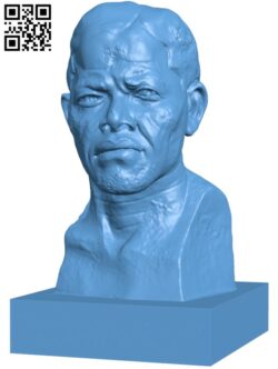 Nelson Mandela Bust H009897 file stl free download 3D Model for CNC and 3d printer