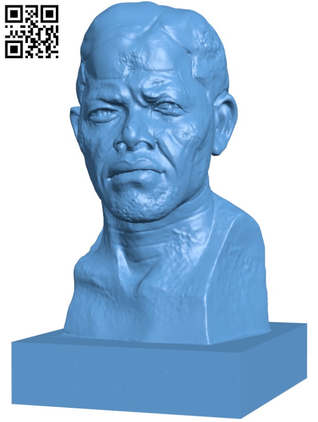 Nelson Mandela Bust H009897 file stl free download 3D Model for CNC and 3d printer