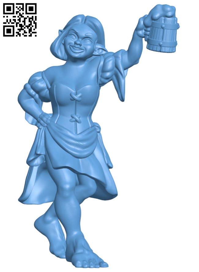 Nora - Halfling Barmaid H009751 file stl free download 3D Model for CNC and 3d printer