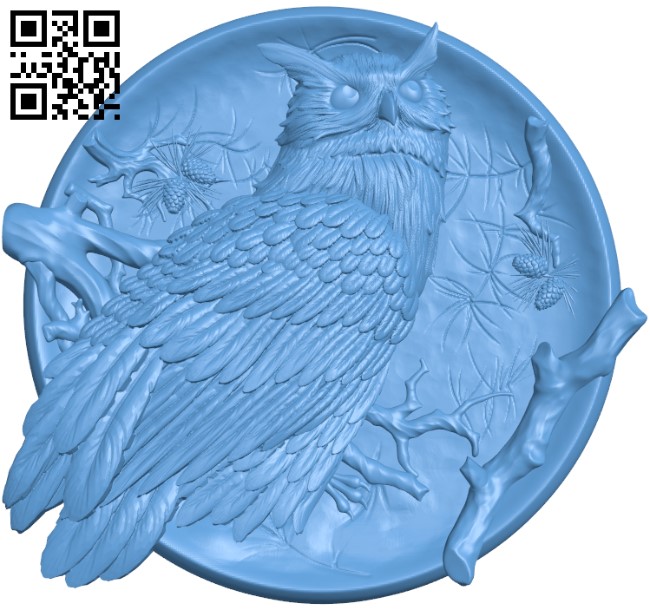 Owl painting T0002279 download free stl files 3d model for CNC wood carving