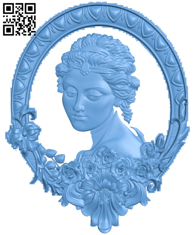 Painting of a girl T0002318 download free stl files 3d model for CNC wood carving