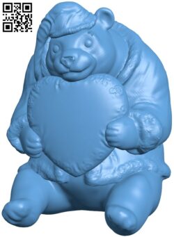 Panda with heart  H010003 file stl free download 3D Model for CNC and 3d printer