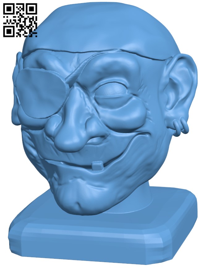 Pirate head H009757 file stl free download 3D Model for CNC and 3d printer