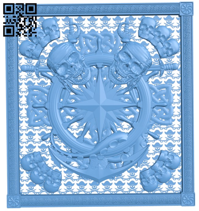 Pirate icon T0002287 download free stl files 3d model for CNC wood carving