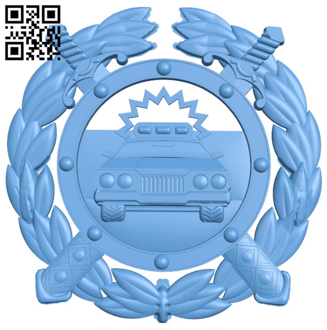 Police car icon T0002306 download free stl files 3d model for CNC wood carving