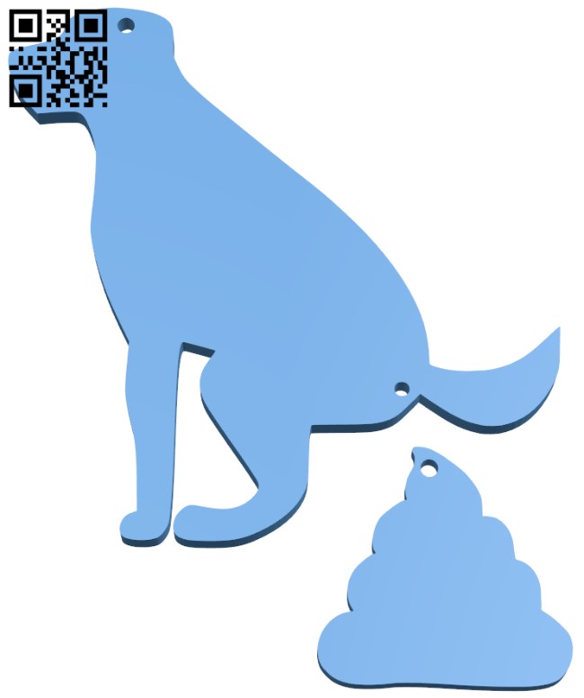 Pooping dog ornament H010005 file stl free download 3D Model for CNC and 3d printer