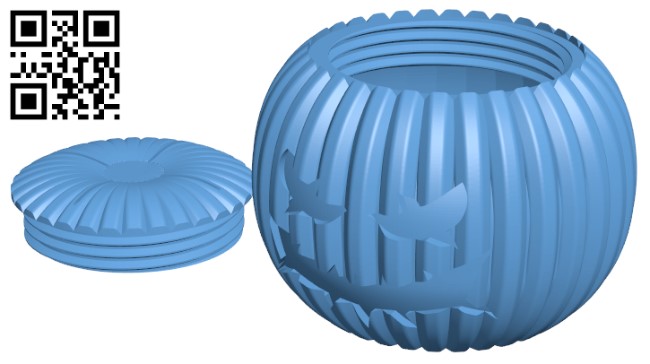 Pumpkin container H009790 file stl free download 3D Model for CNC and 3d printer