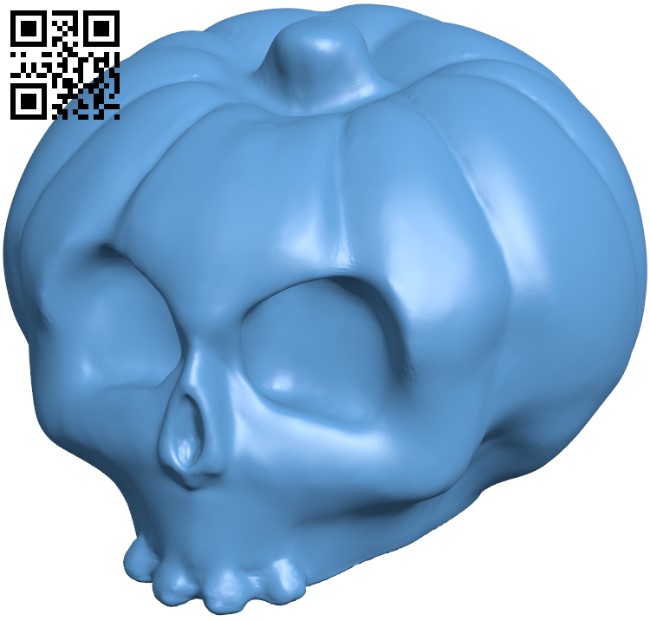 Pumpkin skull H009854 file stl free download 3D Model for CNC and 3d printer