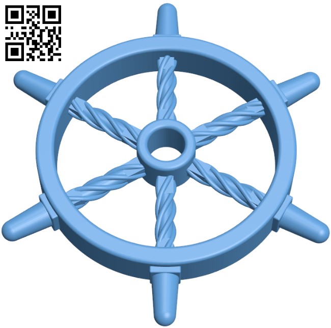 Ship wheel pendant H010025 file stl free download 3D Model for CNC and 3d printer