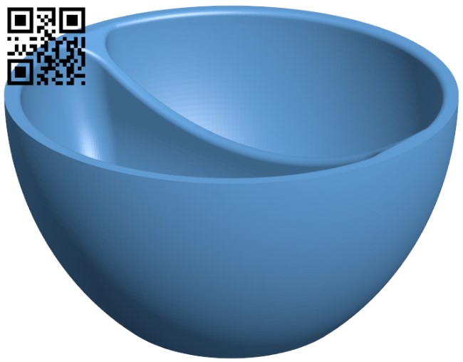 Split bowl H009855 file stl free download 3D Model for CNC and 3d printer