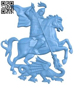 The picture of a warrior fighting a dragon T0002310 download free stl files 3d model for CNC wood carving