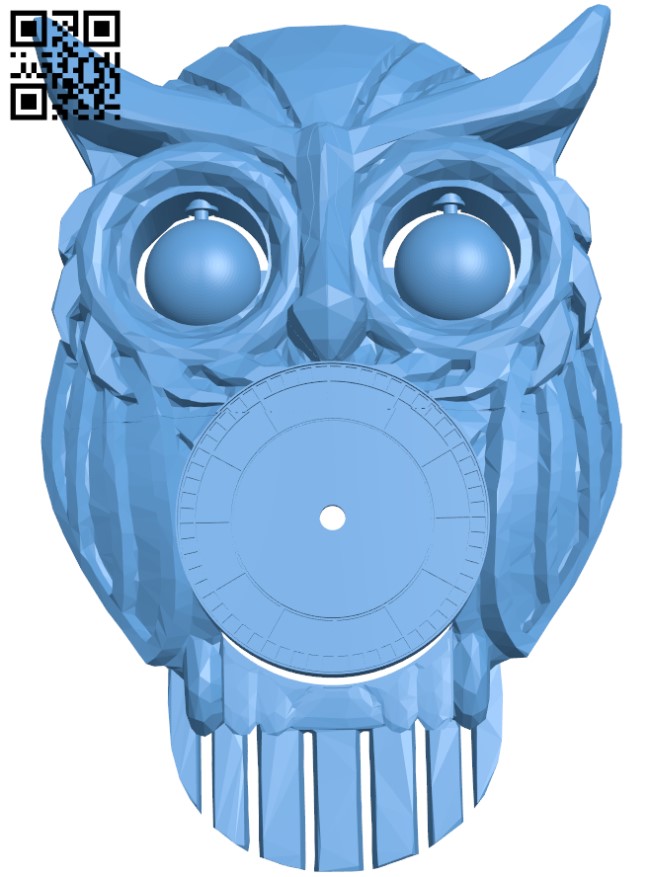 Tinas owl clock with moving eyes H009762 file stl free download 3D Model for CNC and 3d printer