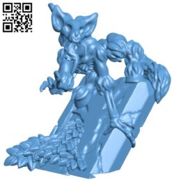 Wendigo on tombstone H009770 file stl free download 3D Model for CNC and 3d printer