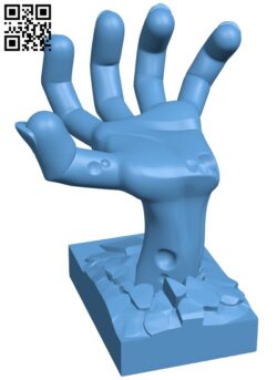 Zombie – Hand holder H009773 file stl free download 3D Model for CNC and 3d printer