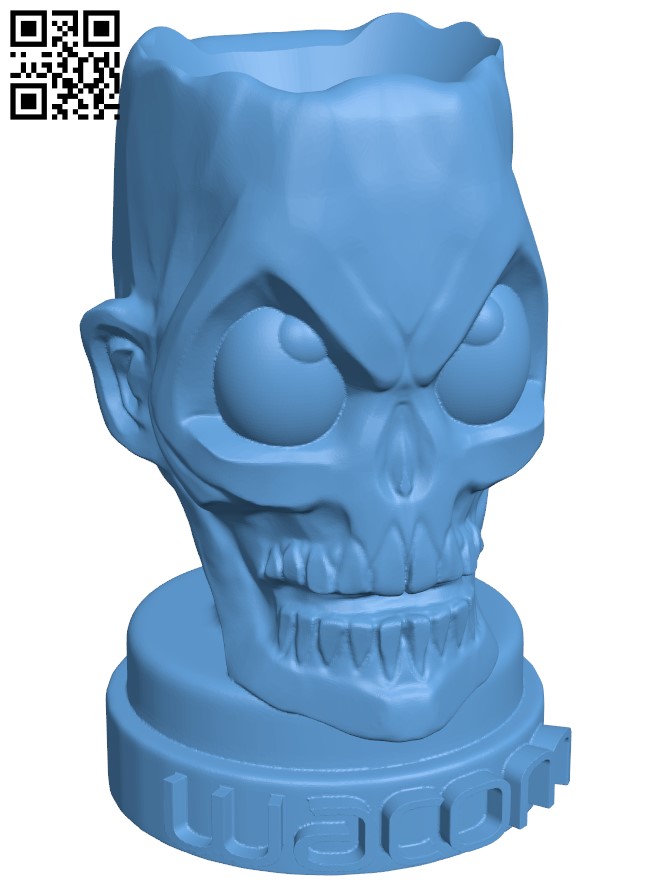 Zombie wacom pen holder H009780 file stl free download 3D Model for CNC and 3d printer