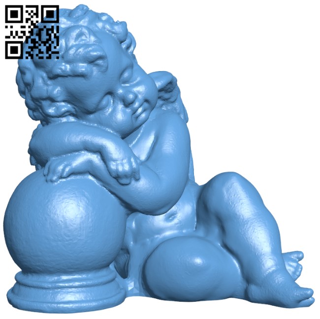 Angel resting on the ball H010115 file stl free download 3D Model for CNC and 3d printer