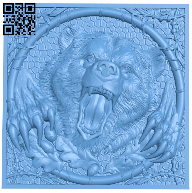 Bear pattern T0002474 download free stl files 3d model for CNC wood carving