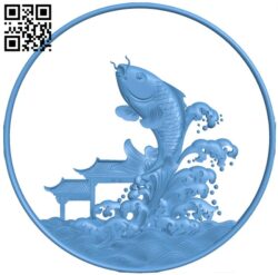 Carp painting T0002333 download free stl files 3d model for CNC wood carving