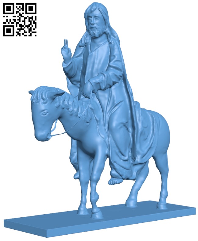 Christ on the donkey H010299 file stl free download 3D Model for CNC and 3d printer