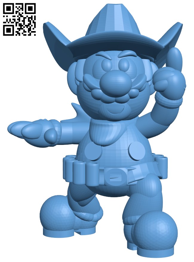 Cowboy Mario H010295 file stl free download 3D Model for CNC and 3d printer