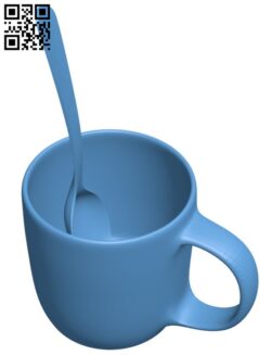 Cup with spoon H010274 file stl free download 3D Model for CNC and 3d printer
