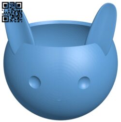 Cute rabbit pot H010073 file stl free download 3D Model for CNC and 3d printer