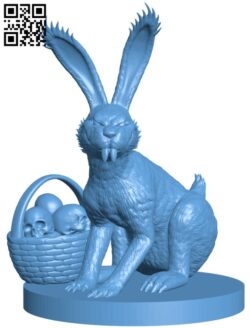 Evil easter bunny H010258 file stl free download 3D Model for CNC and 3d printer