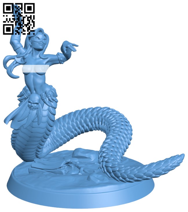 Female Naga Dancer H010221 file stl free download 3D Model for CNC and 3d printer