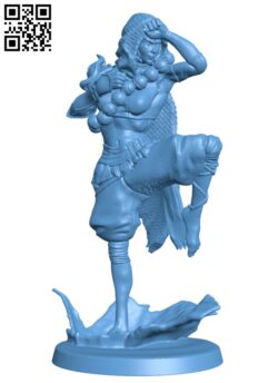 Figther female monk H010316 file stl free download 3D Model for CNC and 3d printer