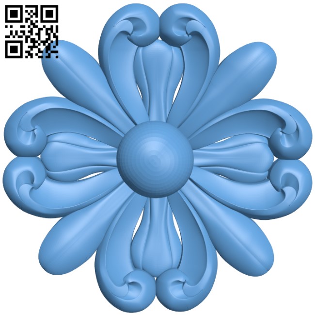 Flower pattern T0002351 download free stl files 3d model for CNC wood carving